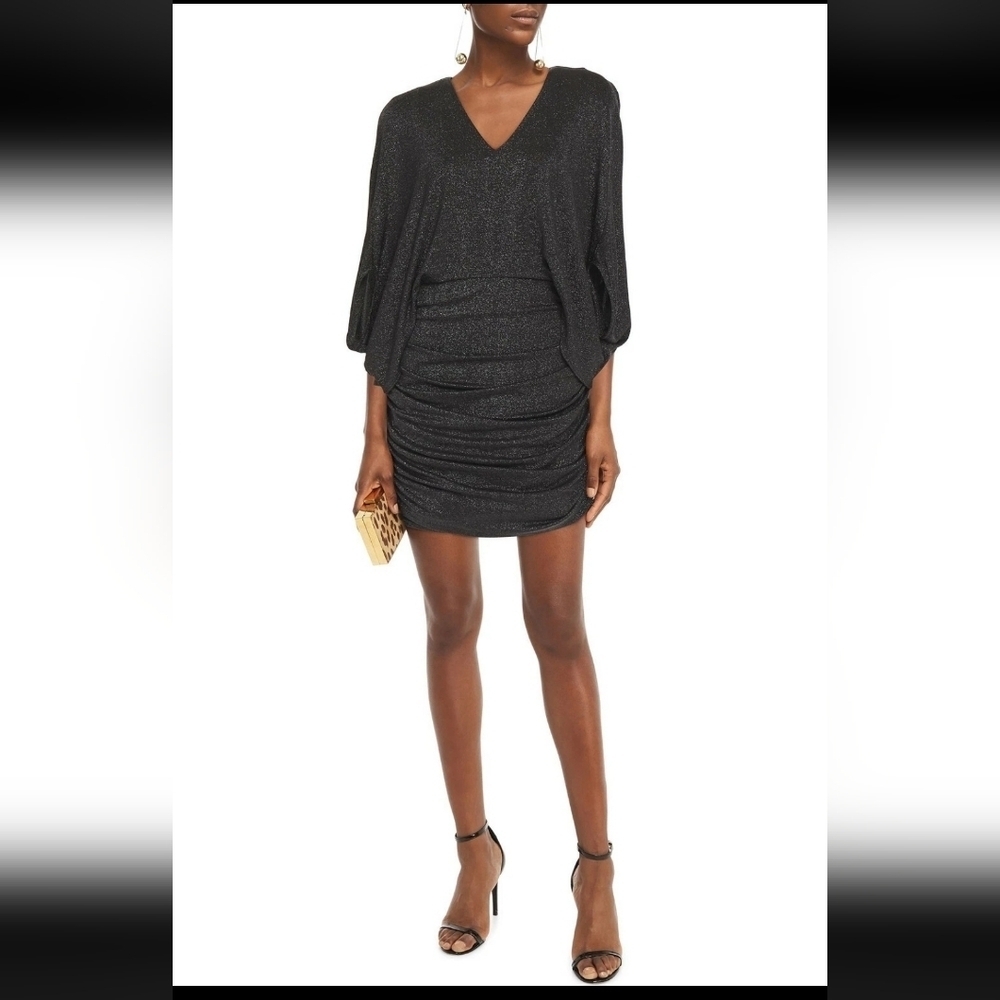 Halston Heritage Shimmering Black Mini Dress